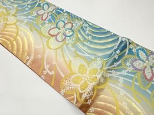 曲線に桜尽くし模様織出し袋帯